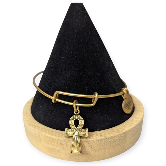 Alex & Ani Gold Tone 2017 Ankh Charm Copper Bracelet - Picture 2 of 5